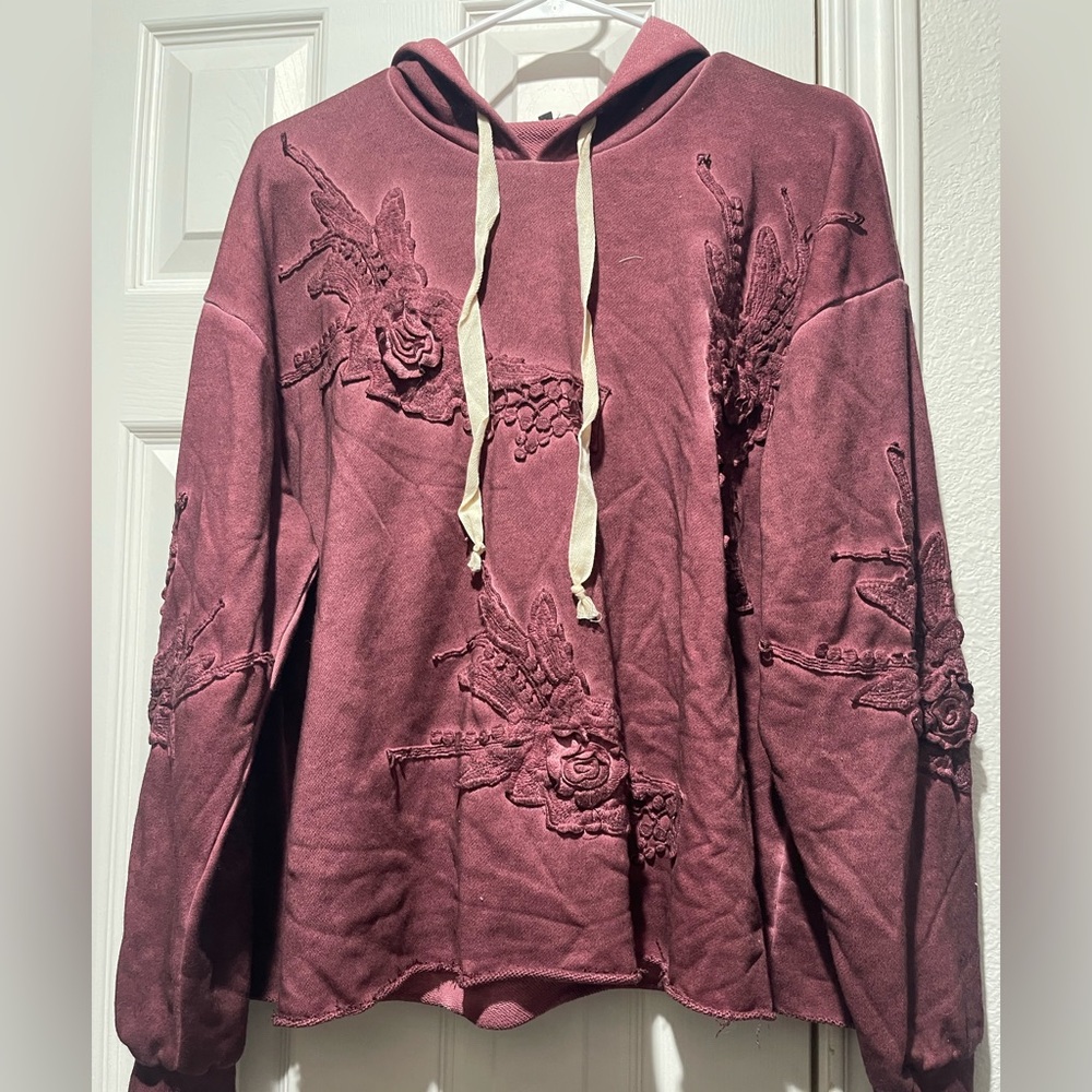 Burgundy hoodie new POL